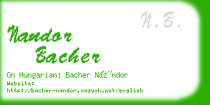 nandor bacher business card